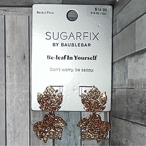 Sugarfix by BaubleBar 'Be-leaf in Yourself' Autumn Leaves Earrings NWT - Picture 3 of 4